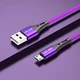 Кабель microUSB - USB (1m) провод быстрой зарядки для телефона USLION US0124 Purple - изображение 3