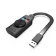 Зовнішня звукова карта USB 7.1 Channel адаптер 3.5mm для навушників та мікрофона Plextone GS3 Black - зображення 1