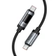 Кабель Type-C to Type-C с быстрой зарядкой 240W и цифровым дисплеем HOCO U148 1.2м Черный - изображение 3