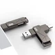 Флешка Двусторонняя USB 3.2+ Type-C OTG Брелок Поворотная 2 в 1 DM PD198 для Windows ПК и Android телефона 512 Гб Black - изображение 2