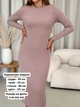 Плаття в рубчик довге осіннє жіноче Merlini Кондо 700001164 L-XL Бежеве (700001164_2) - зображення 4