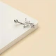 Серьга для пирсинга пупка с белыми камнями цветка и бабочки Liresmina Jewelry нержавеющая сталь 2.7 см - изображение 2