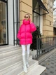 Женская зимняя куртка с капюшоном малинового цвета 39427 One Size - изображение 1