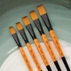 Кисть синтетика ROSA FLAME 1368F плоская короткая ручка №0 (1368F0) - изображение 3