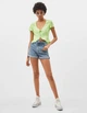 Топ Bershka салатовий в горошок ZGLRW606 L - зображення 4