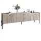 Тумба под телевизор на 3 ящика LION Wood с черными ножками 160x40x65 см Дуб Сонома (LION-043100) - изображение 2