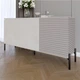Комод закрытый в гостиную на черных металлических ножках LION Грей 154x38x76,5 см Бетон Style/Кашемир (LION-041804) - изображение 1