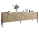 Тумба под телевизор на 3 ящика LION Wood с черными ножками 160x40x65 см Дуб Аппалачи (LION-043097) - изображение 2