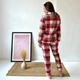 Пижама (рубашка+штаны) женская теплая Фланель XL Клетка красная с розовым Cosy F61P - изображение 3