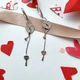 Серебряные серьги серёжки с подвеской Сердце с Ключиком серебро 925 пробы Родированное 3.60г 5056р - изображение 1