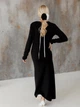 Платье длинное вязаное осеннее женское ARTKNIT Николь S Черное (2251948565016) - изображение 6