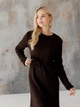 Платье длинное вязаное осеннее женское ARTKNIT Николь М Коричневое (2251948306015) - изображение 3