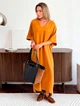Платье длинное летнее женское ARTKNIT Эстель One Size Горчичное (2251948364015) - изображение 1
