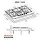 Газовая варочная поверхность Perfelli HGM 71624 I, нержавеющая сталь на 5 конфорок, с турбо конфоркой - изображение 10
