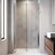 Душові двері Shower Relax 90x190 см розпашні двері в нішу двостулкові матове загартоване скло 6 мм - зображення 1