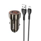 Автомобильное зарядное устройство для Hoco Z46 Blue shield QC3.0 18W кабель microUSB, Grey - изображение 3