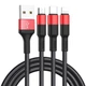 Data-кабель Hoco X26 Xpress 3-in-1 Lightning-Micro USB-Type-C 2.0A 1 м Black and red (Q/HKKJ 003-2017) - изображение 2