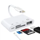 Адаптер OTG перехідник картрідер для iPhone / iPad NK-108L 4 in 1 Lightning / TF / SD / USB, White - зображення 2