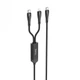 USB кабель HOCO U102 5A 100W 2in1 Type-C to Type-C/Lightning 1.5m, Black - зображення 1
