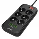 Сетевой удлинитель LDNIO SE6403 на 6 розеток 4 USB 2м Black - изображение 2