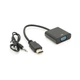 Перехідник HDMI M to VGA F + Audio 0.1m 4K/2K black Voltronic (YT-C-HDMI(M)/VGA(F)+AUX-B) - изображение 1