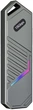 Внешний карман Dynamode для M.2 SSD NVMe (PCIe)/M.2 SSD SATA combo - USB3.2 GEN2 Type-C RGB Dark Grey (DM-CAD-SSD14) - изображение 2