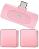 Петличный беспроводной микрофон Lavalier H12 Pink Edition Петличка для Type-C Android iOs смартфонов iPhone шумоподавление ANC для интервью видеоблога пения прямых трансляций записи выступлений видеосъемки общения Конференций Влога блога YouTube Pink - изображение 1