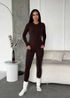 Жіночий однотонний термо-костюм (облягаюча кофта+лосини) Uaclothes 46-48 Коричневий (like35339-157611350) - изображение 1