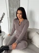 Жіночий однотонний термо-костюм (облягаюча кофта+лосини) Uaclothes 46-48 Капучино (like35338-157601350) - изображение 5