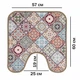 Набор коврики для ванной и туалета Print 202-2 большой коврик в ванну 80 * 120 и туалет 57 * 60 комплект ковриков ванную комнату бежевый - изображение 5