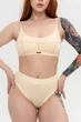 Хлопковый комплект нижнего белья Basic Fit топ-бра и трусики-слипы Бежевый M - изображение 3