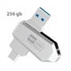 Флеш накопитель XO U50 256GB 2 в 1 (USB 3.0 + USB Type-C, компактная флешка, высокая скорость) - Металик - изображение 1