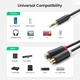Кабель 3,5 AUX to 2 RCA Ugreen AV109 Y-образный адаптер, позолоченный, для наушников, совместимый с iPhone, iPod, iPad, MP3, TV, DVD, DJ-контроллером, 20см Black (10547) - изображение 3