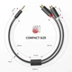 Кабель 3,5 AUX to 2 RCA Ugreen AV109 Y-образный адаптер, позолоченный, для наушников, совместимый с iPhone, iPod, iPad, MP3, TV, DVD, DJ-контроллером, 20см Black (10547) - изображение 8