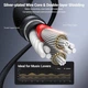 Кабель 3,5 AUX (папа) to 3,5 AUX (папа) Ugreen AV150 TRS, 3-пиновый, нейлоновый, стерео, 150см Black (50356) - изображение 6