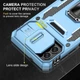 Чохол зі шторкою для камери Camshield Army Ring для Samsung Galaxy A07, ударостійкий кейс з кільцем-тримачем та функцією підставки Light Blue - изображение 4