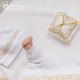Полный набор для крещения мальчика Мамина Солнышко 62 размер “Монохром геометрия”, золото, велюр (арт. Б13-2) - изображение 5