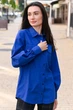 Жіноча однотонна сорочка з кишенями LadyLike 44 Електрик (насичений синій) (ll2182310067381) - изображение 1