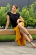 Жіноча спідниця вільного крою з розрізом LadyLike 40 Гірчичний (ll2197510088340) - изображение 1