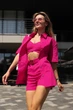 Модный женский малиновый льняной комплект Alessandra повседневный легкий для пляжа прогулок активного отдыха подростков и женщин/S - изображение 3
