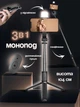 Беспроводная селфипалка Selfie Stick QS2s.2 портативный штатив трипод с подсветкой с пультом дистанционного управления для телефона Android IPhone черная с Bluetooth - изображение 1