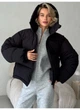 Пуховик об'ємний круглий з капюшоном матовий Modern Boutique чорний, XS ПУХ114 - изображение 3