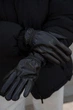 Жіночі шкіряні теплі зимові сенсорні перчатки рукавиці 1-59 Without Tomy S Black - изображение 2