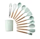 Великий набір кухонного приладдя Kitchen Set 12 шт. Силіконові аксесуари для кухні з підставкою - зображення 8