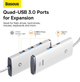 USB-хаб Baseus Lite Series 4-Port USB-A HUB Adapter (USB-A to USB 3.0*4) 25cm White (WKQX030002) - изображение 5