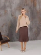 Юбка миди осенняя женская ARTKNIT Плиссе XL Шоколад (2251940731013) - изображение 3
