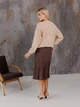 Юбка миди осенняя женская ARTKNIT Плиссе XL Шоколад (2251940731013) - изображение 7