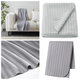 Плед флісовий IKEA VITMOSSA 120x160 см м'який теплий світло-сірий у смужку ІКЕА ВІТМУССА 903.048.89 - зображення 2