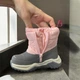 Термодутики для девочки Kimboo Серо-розовый (FG574-1F pink-grey (25 (16 см)) - изображение 6