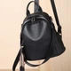 Кожаный женский городской рюкзак Olivia Leather 30х24х13 матовая сумка на плече черная - изображение 4